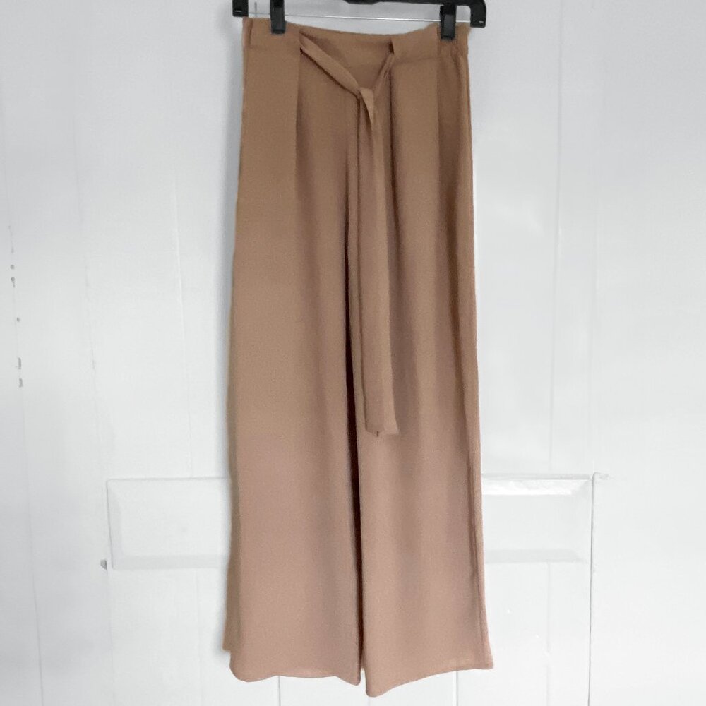 Zara Beige Wide Leg Flowy Pants